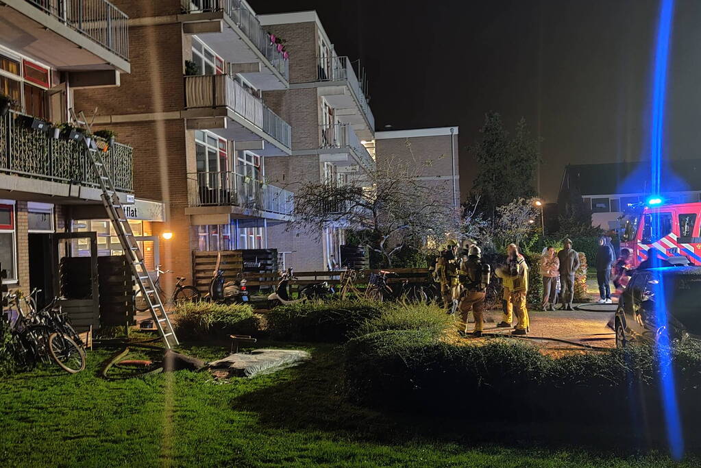 Flat ontruimd door felle brand