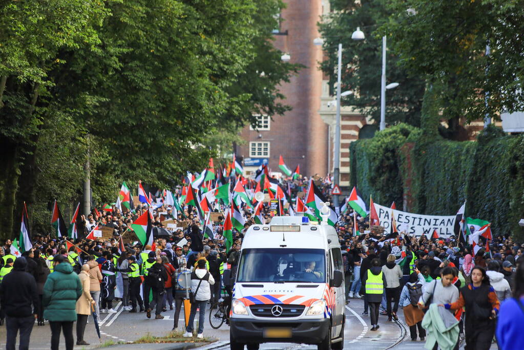 Grote opkomst bij demonstratie pro Palestina