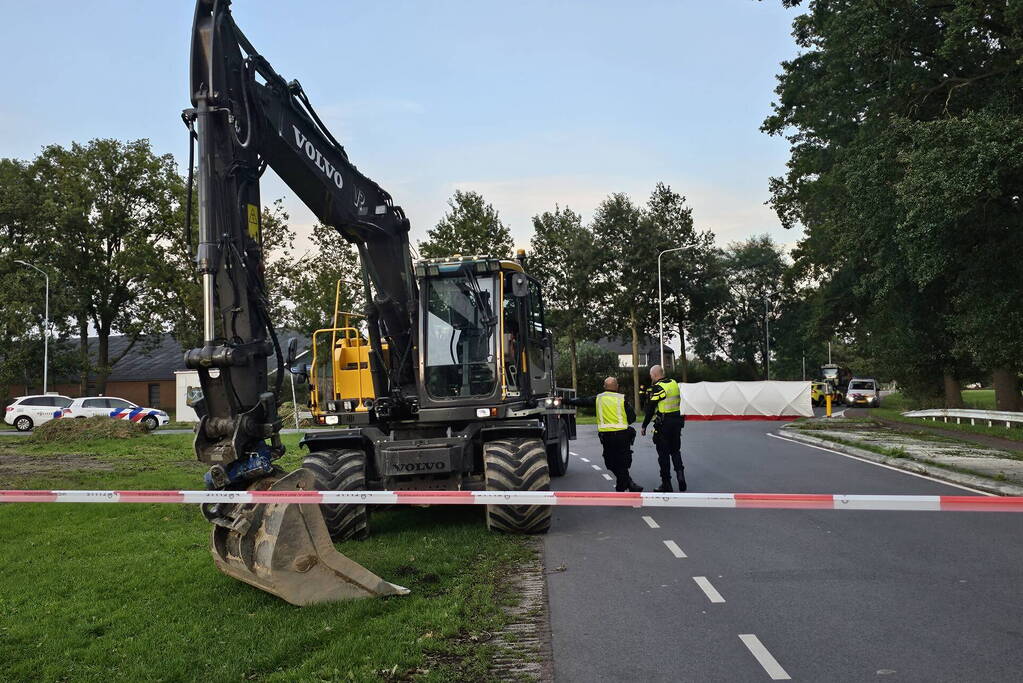 Dodelijk ongeval tussen fietser en graafmachine