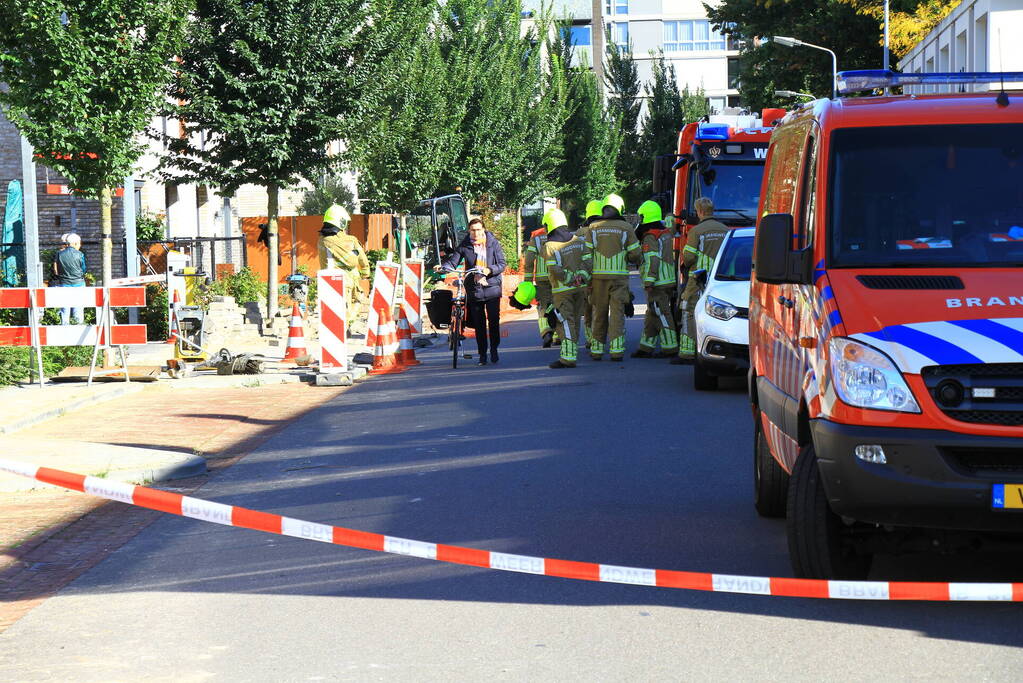 Gaslek ontstaan door werkzaamheden