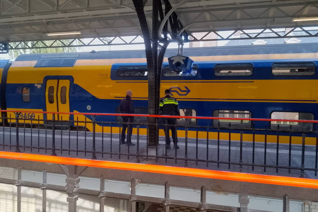 Agenten in kogelwerende vesten houden man aan in trein