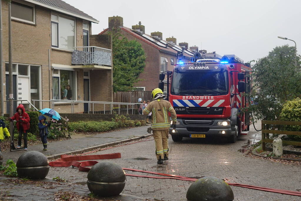 Veel rookontwikkeling bij brand in schuur