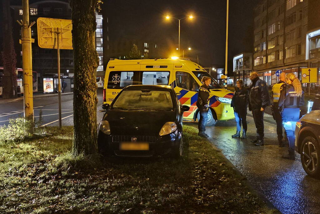 Bestuurder gewond bij botsing tegen boom