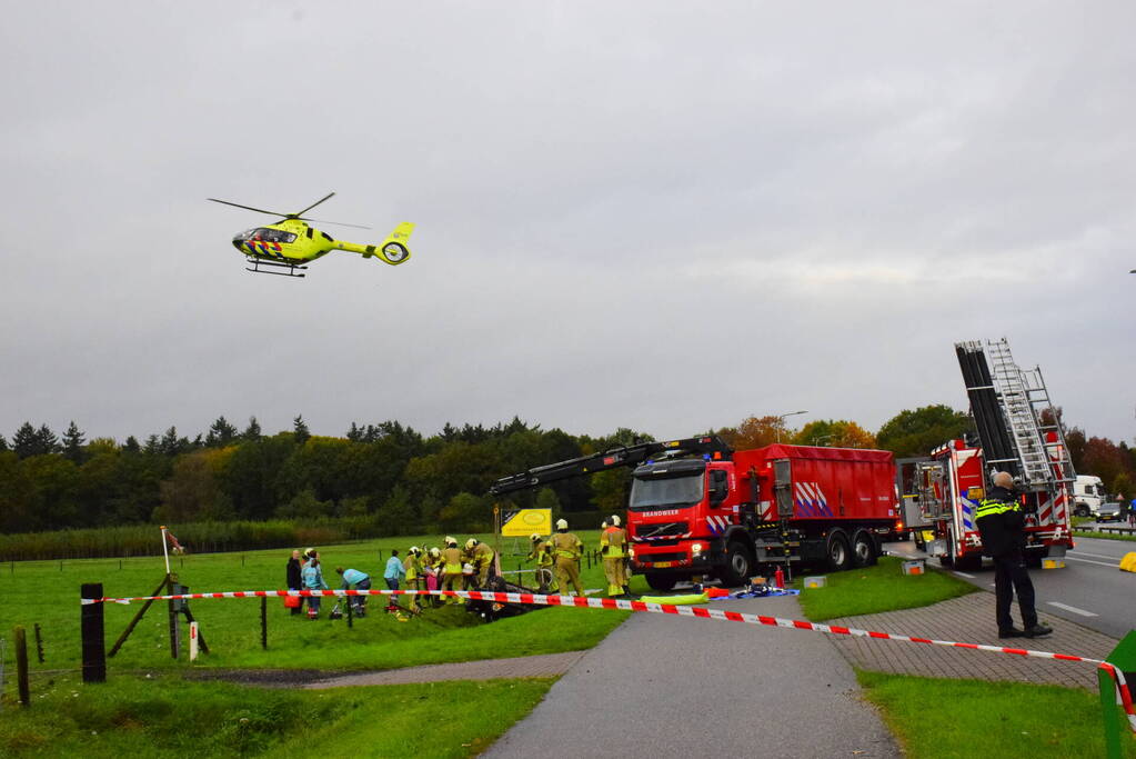 Persoon bekneld bij ernstig eenzijdig ongeval