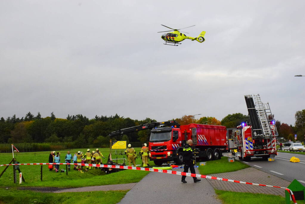 Persoon bekneld bij ernstig eenzijdig ongeval