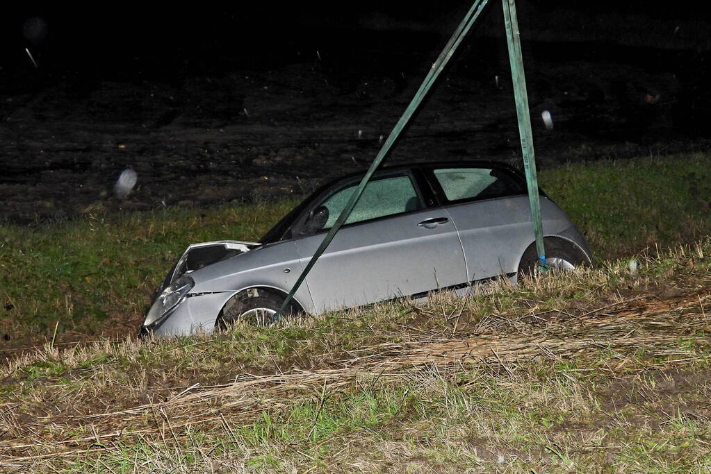 Bestuurder aangehouden na eenzijdig ongeval