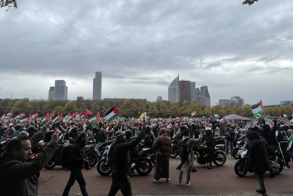 Grote opkomst pro-palestina demonstratie op het Malieveld