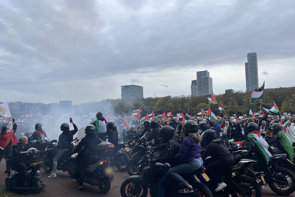 Grote opkomst pro-palestina demonstratie op het Malieveld