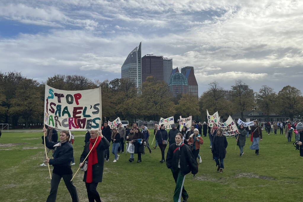 Grote opkomst pro-palestina demonstratie op het Malieveld