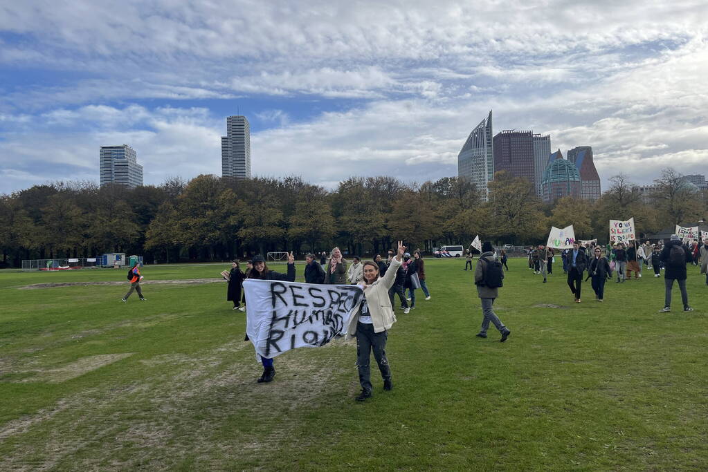 Grote opkomst pro-palestina demonstratie op het Malieveld