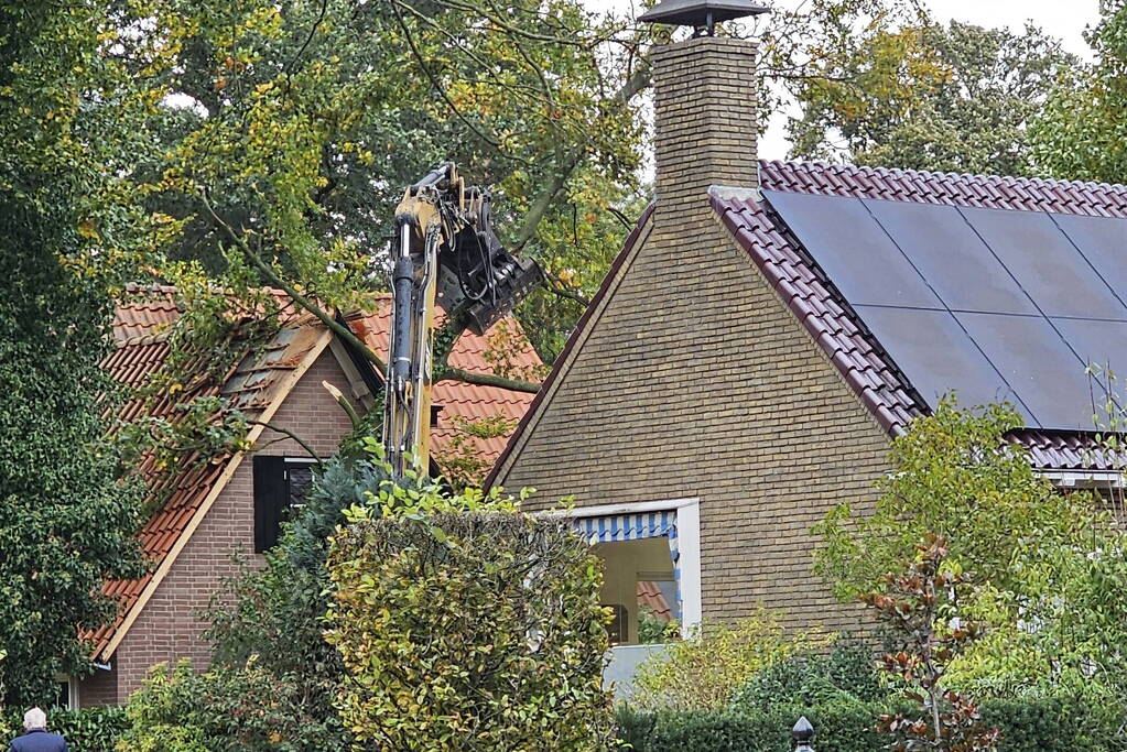 Forse schade aan woning door omgevallen boom