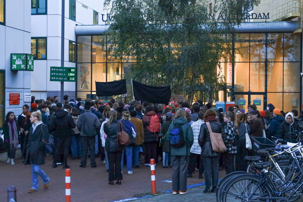 Pro-Palestina demonstratie bij universiteit