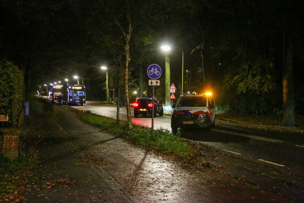 Auto flink beschadigd na botsing met boom