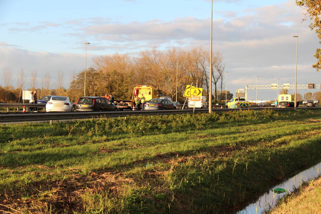 Forse vertraging op snelweg door aanrijding