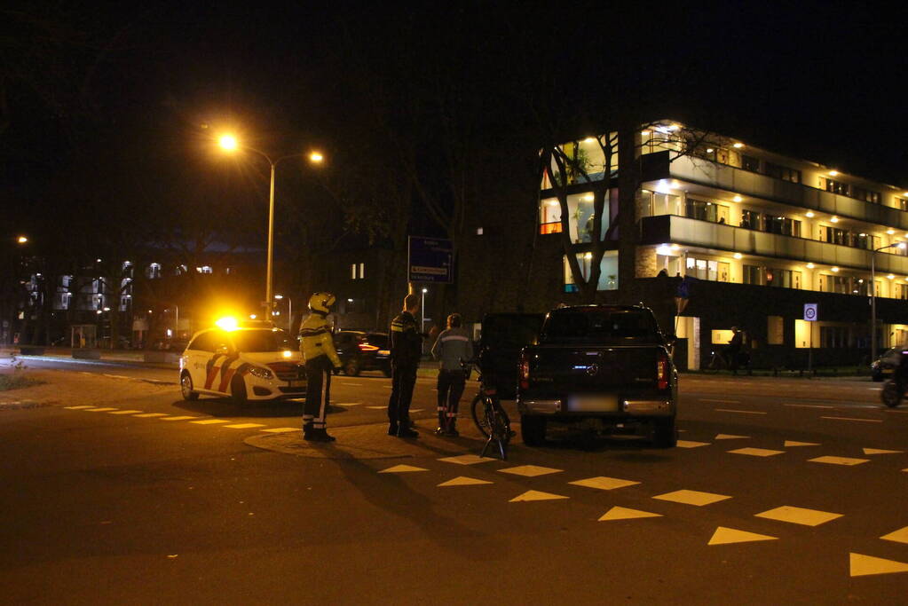 Fietser gewond bij botsing met pick-up