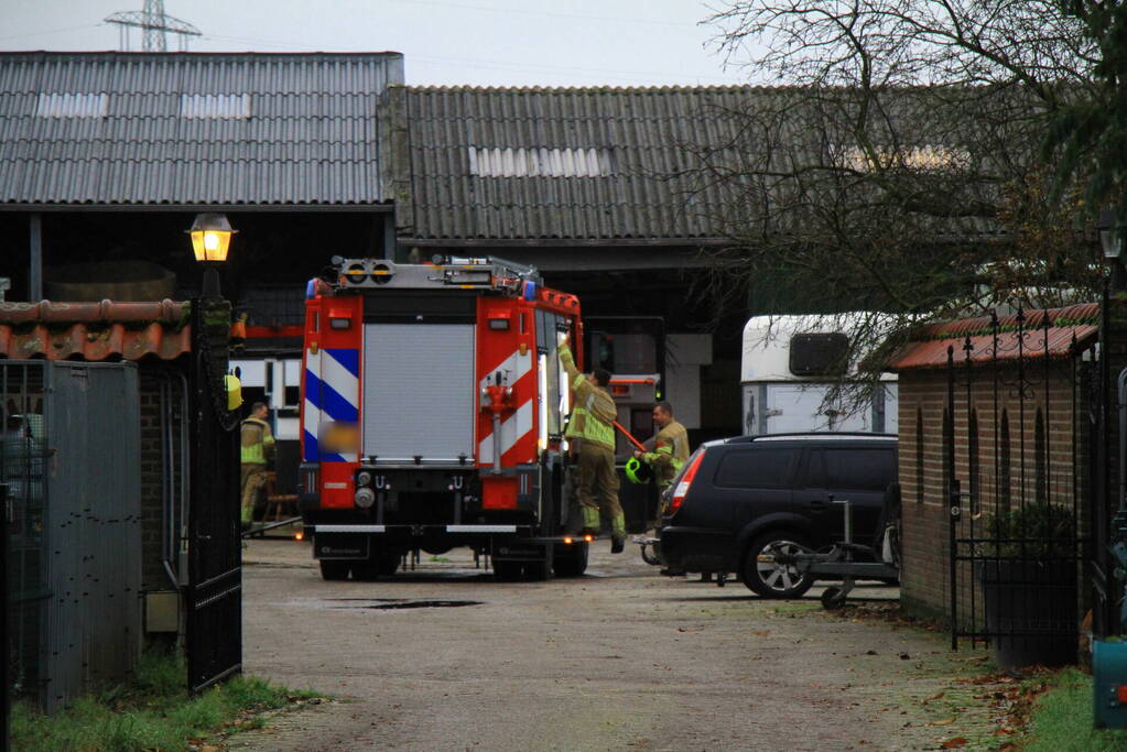 Paard vast in trailer bij manege