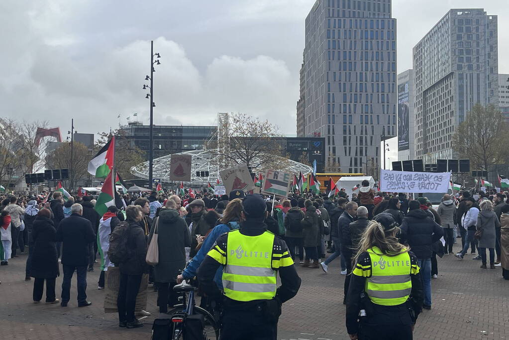 Grote opkomst pro Palestina demonstratie