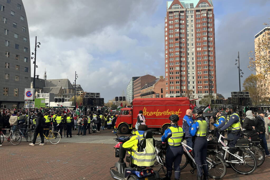 Grote opkomst pro Palestina demonstratie