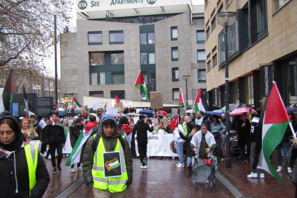 Grote opkomst bij Pro Palestina demonstratie