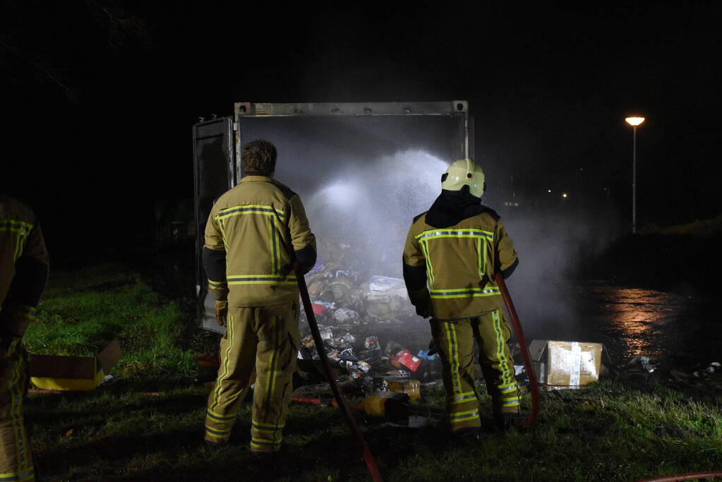 Flinke brand in grote container