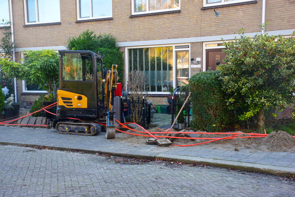 Gasleiding geraakt bij aanleg glasvezelkabel