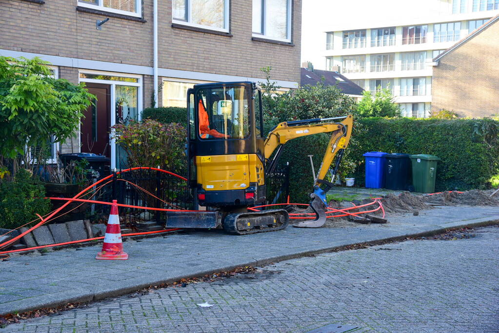 Gasleiding geraakt bij aanleg glasvezelkabel