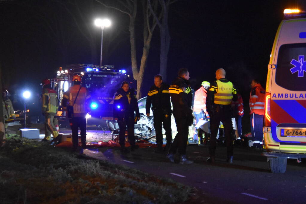 Automobilist eindigt tegen boom