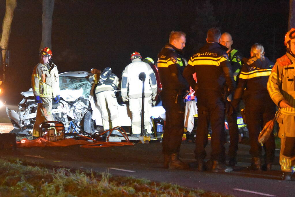 Automobilist eindigt tegen boom