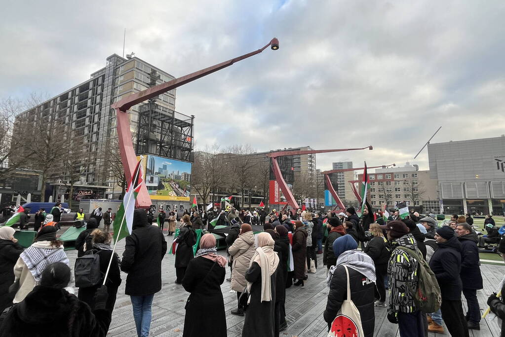 Tientallen aanwezigen bij pro-Palestinademonstratie