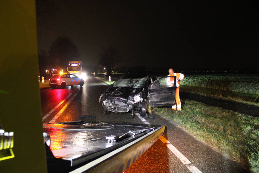 Bestuurder gevlucht na eenzijdig ongeval