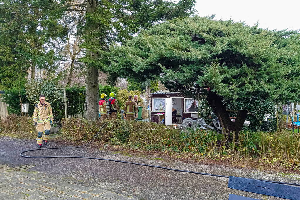 Brand in tuinhuis op volkstuincomplex