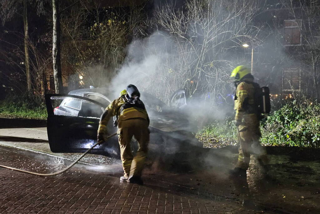 Voertuig beschadigd bij brand