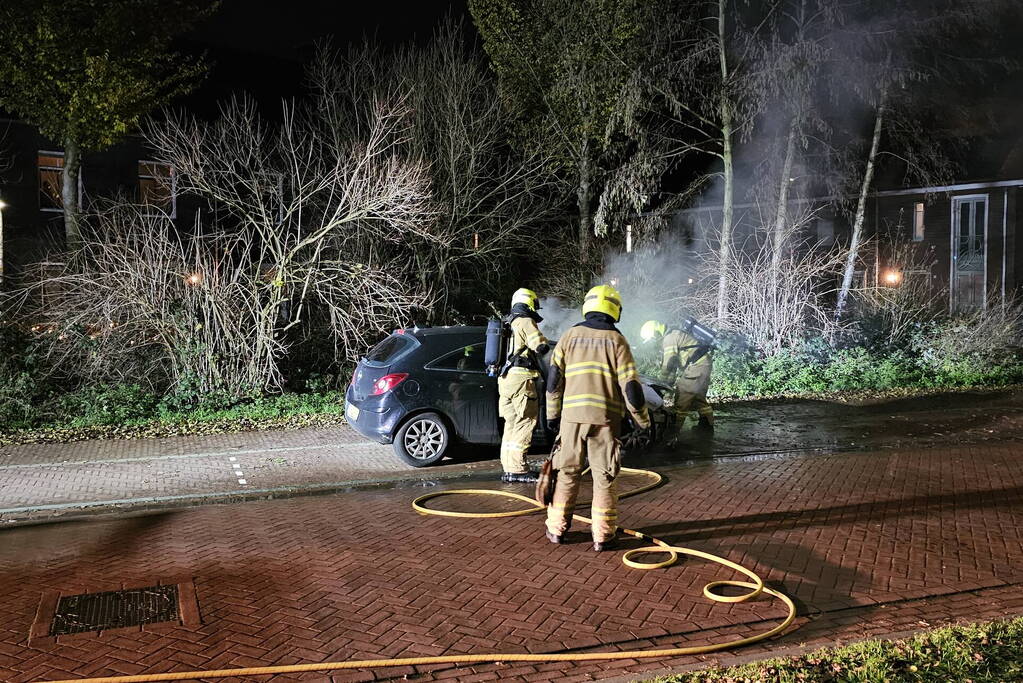 Voertuig beschadigd bij brand