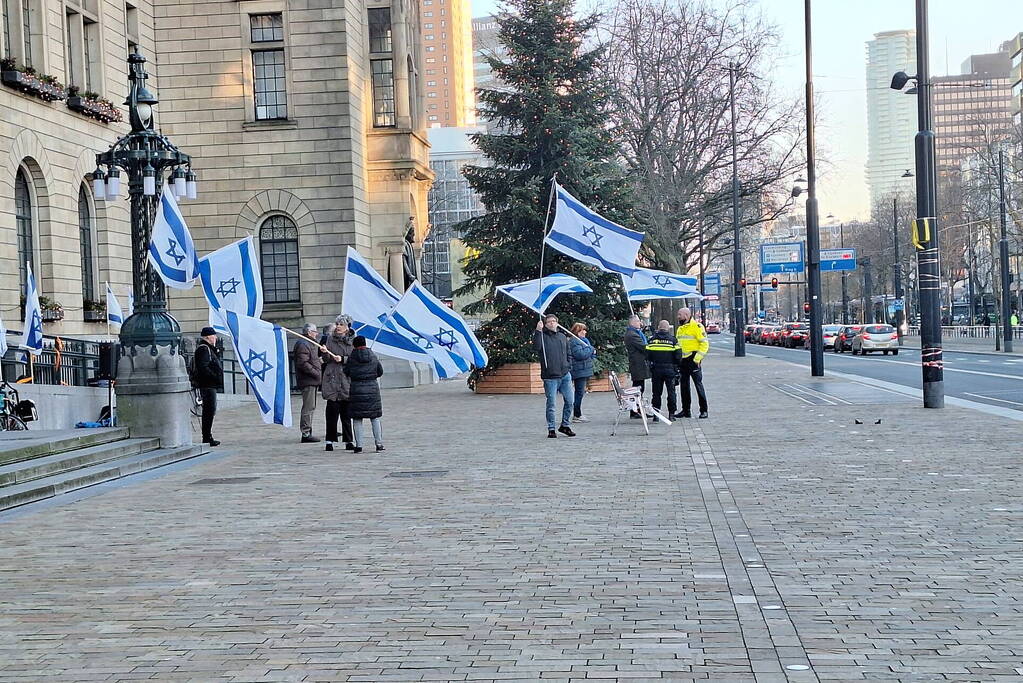 Pro Israel demonstratie voor stadhuis