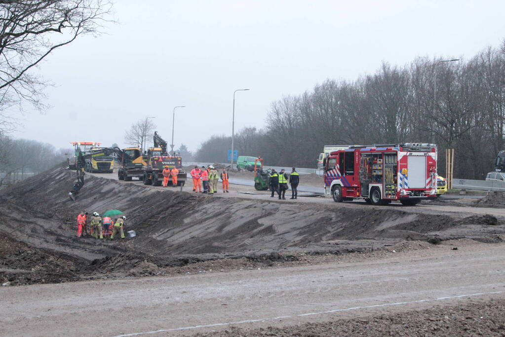 Persoon gevallen bij wegwerkzaamheden