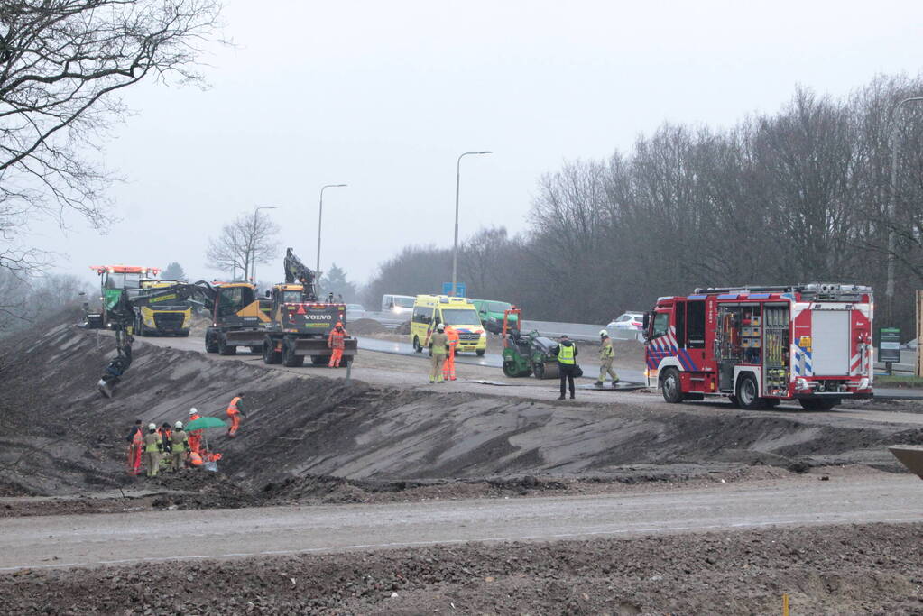 Persoon gevallen bij wegwerkzaamheden