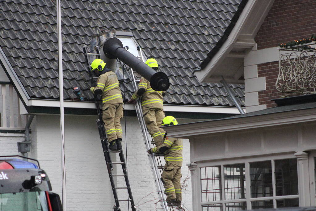 Verwarringspijp afgebroken door storm