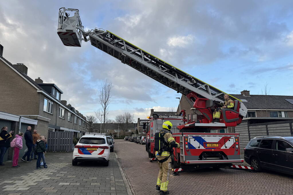 Schoorsteenbrand trekt veel bekijks