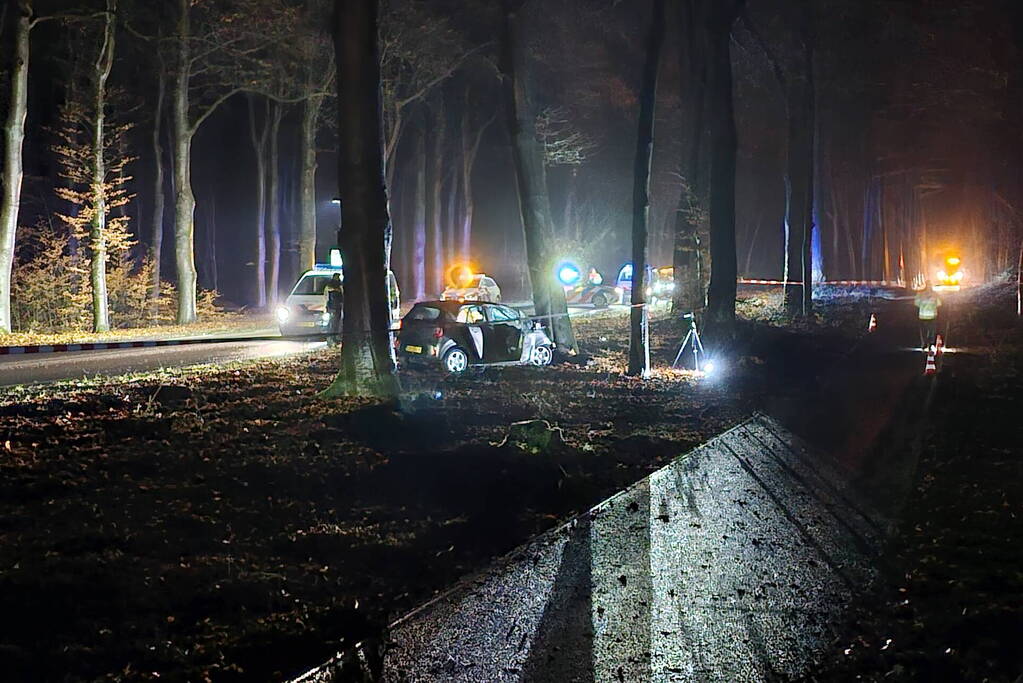 Persoon overleden bij botsing met boom