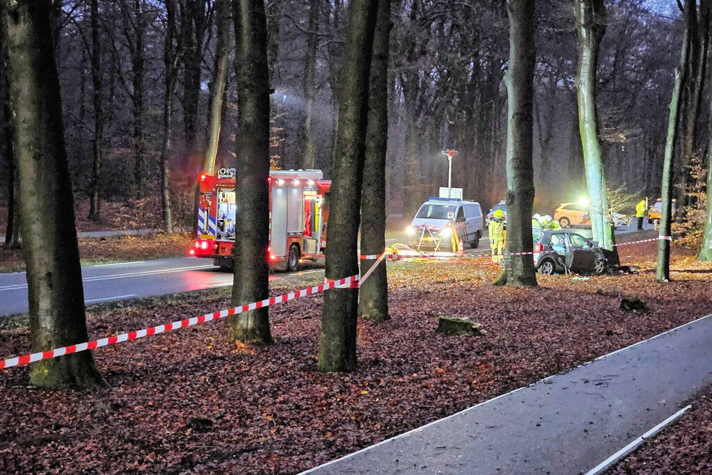 Persoon overleden bij botsing met boom