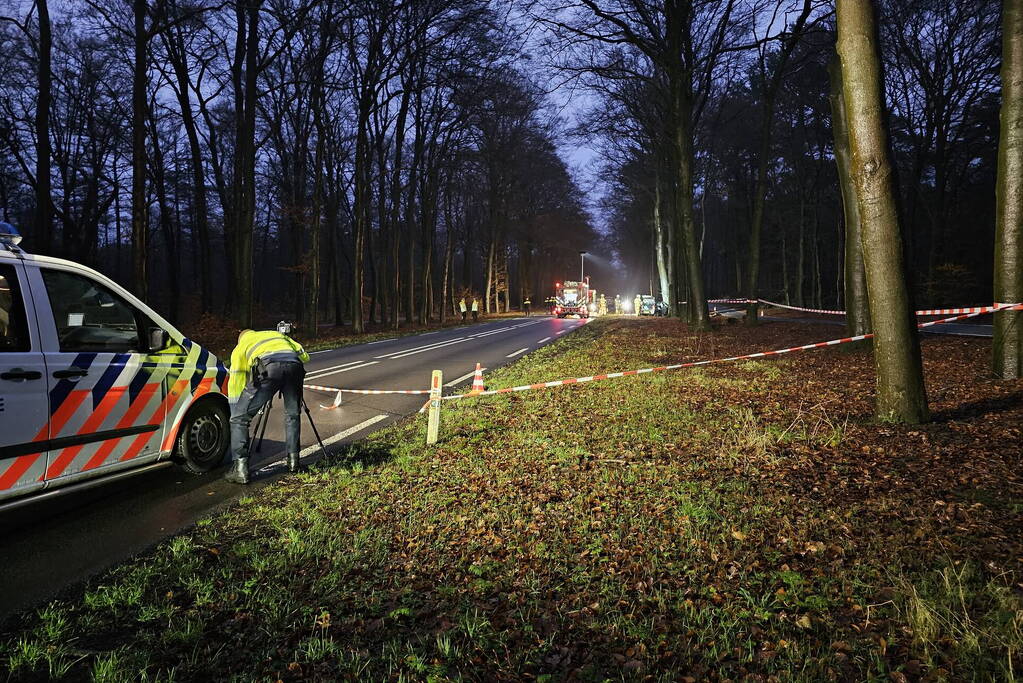 Persoon overleden bij botsing met boom