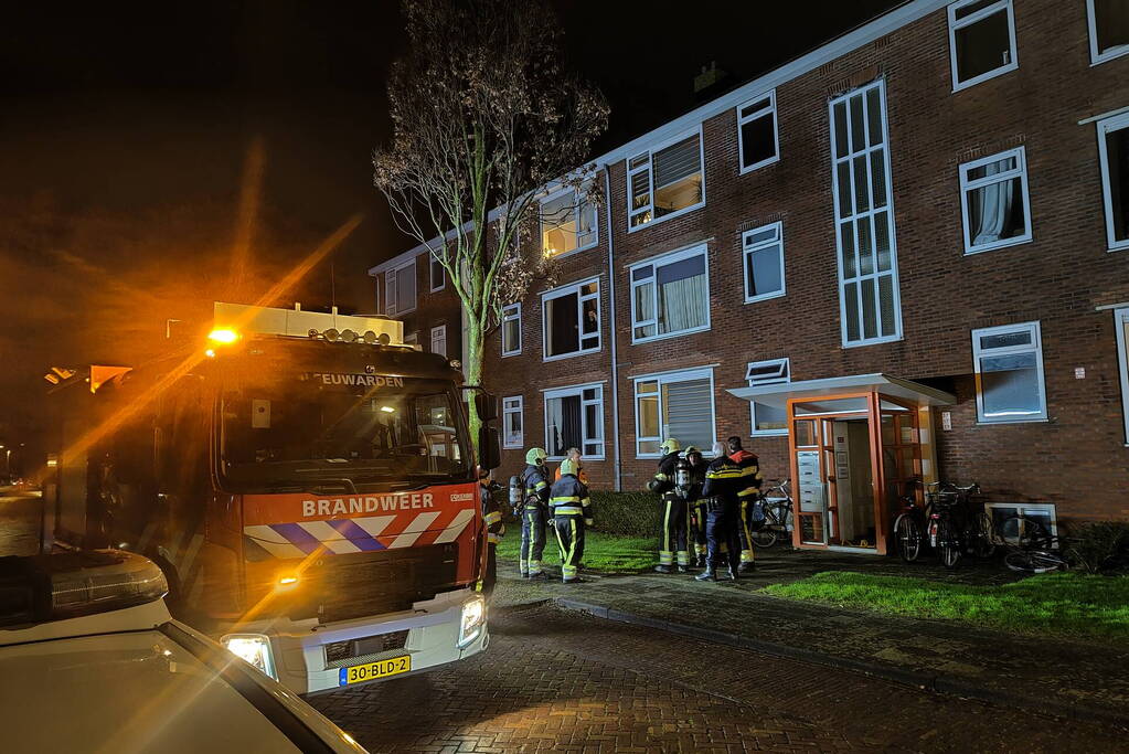 Bewoner aangehouden na brandmelding