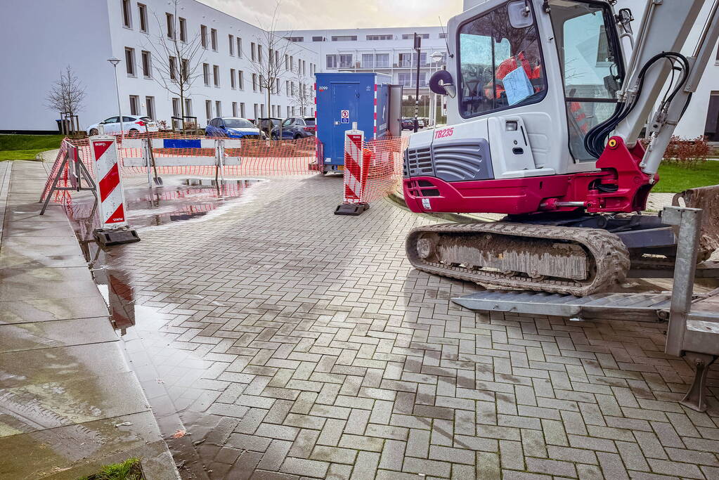 Waterleidingbreuk nabij 'Urban Villa' zorgt even voor minder drinkwater