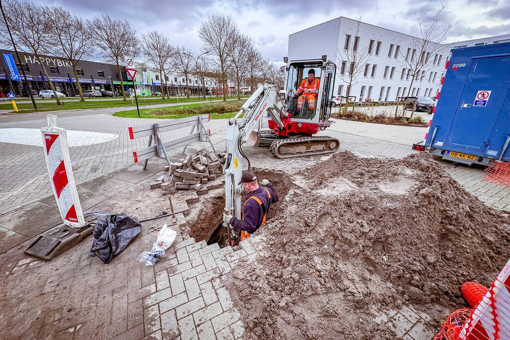 Waterleidingbreuk nabij 'Urban Villa' zorgt even voor minder drinkwater