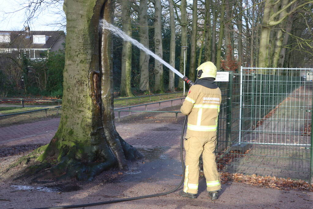 Inwendige boombrand gedoofd