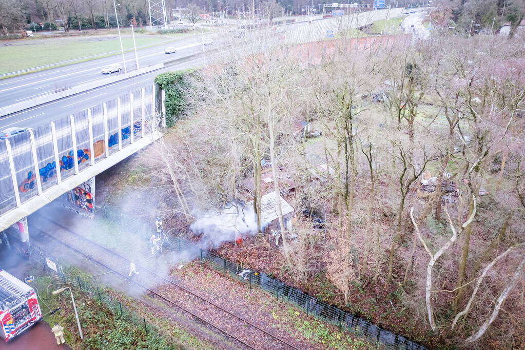 Schuur in volkstuin afgebrand