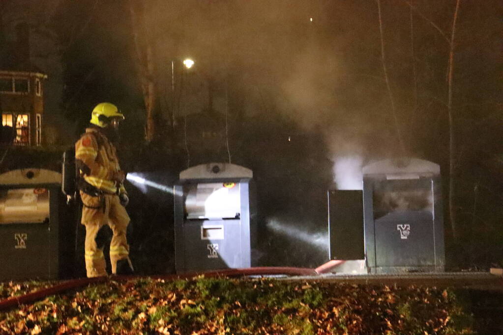 Veel rookontwikkeling bij brand in container