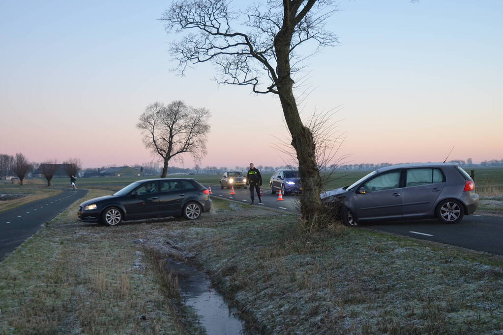 Automobilist belandt tegen boom