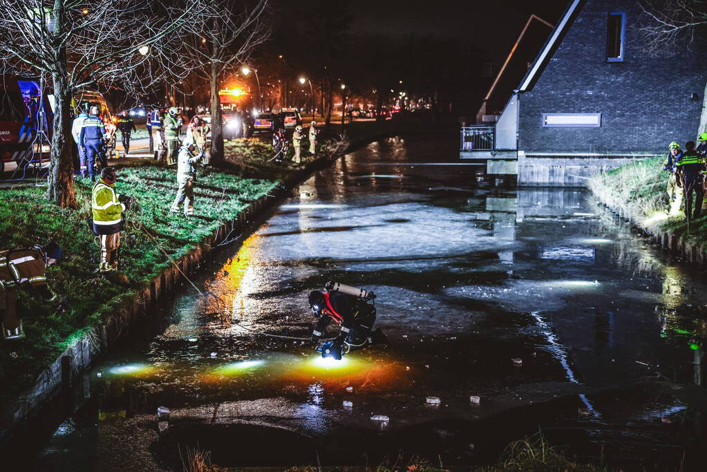 Duikers zoeken naar mogelijk persoon onder ijs