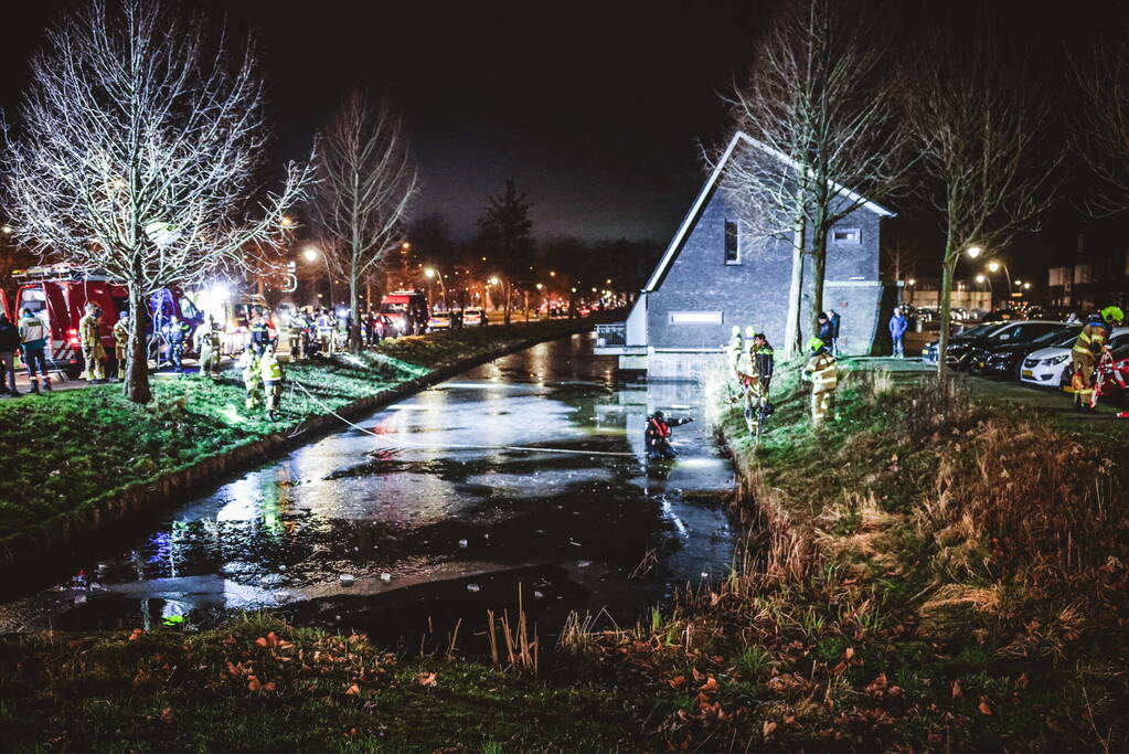 Duikers zoeken naar mogelijk persoon onder ijs